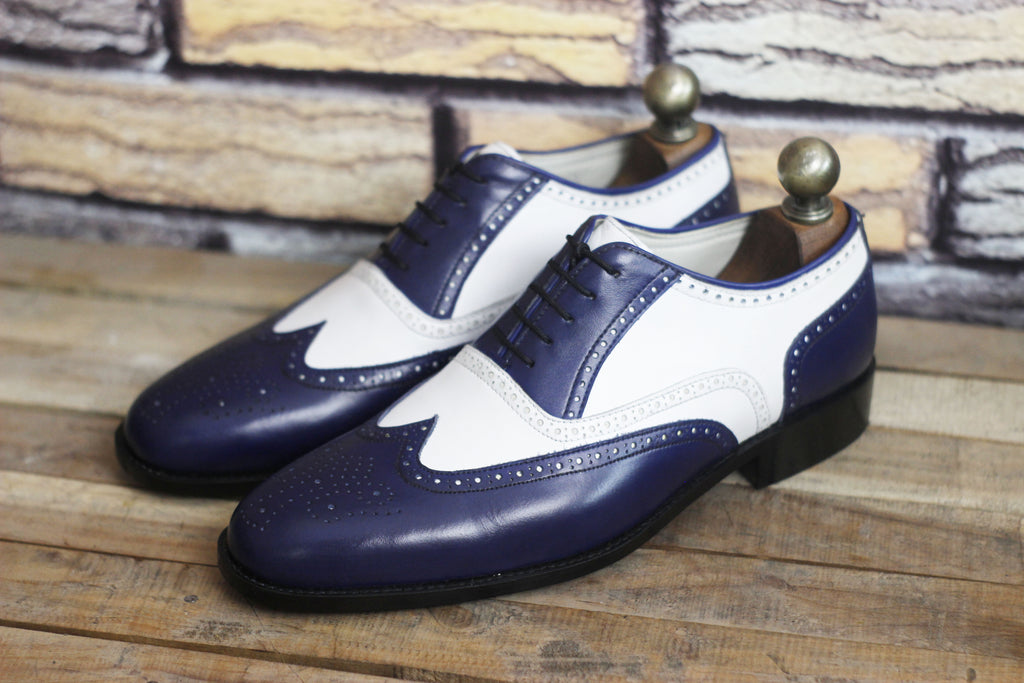 Elegant Men's handmade Wing Tip Brogue Brown Leather Shoes, custom made  dress men shoes
