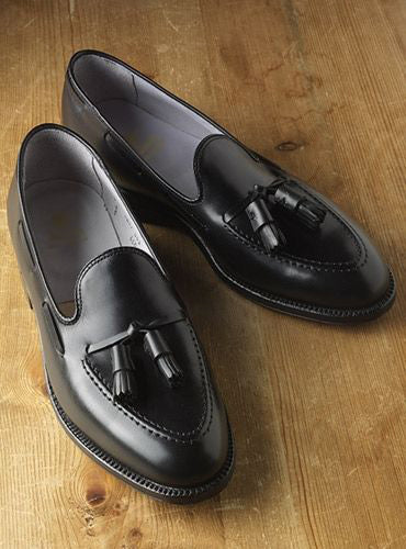 Handmade Men black Leather Tassels Shoes, Men leather moccasins, Men dress shoes