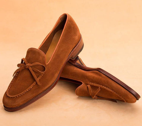 Stylish Premium Suede Brown Color Leather Fashion Tassel Loafer Shoes for Men