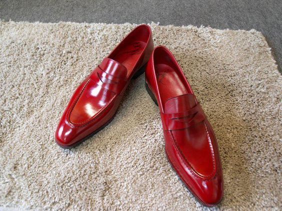 New Burgundy Color Burnished Cap Toe Handmade Genuine Leather Stylish Men Shoes