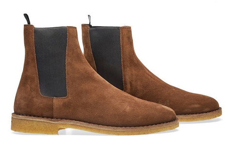 Handmade Brown Chelsea ankle Boots for Men | Chelsea Dress Boot Crepe Sole