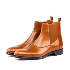 New Handmade Men's Elegant Latest Chelsea Leather Boots