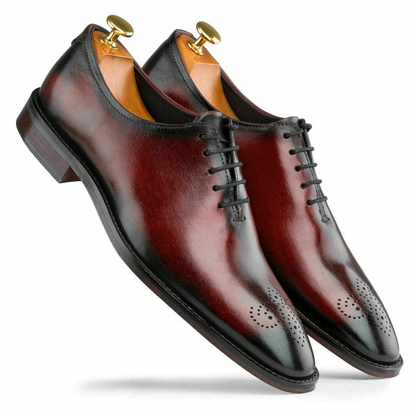 New Handmade Men's Latest Simple Style Burgundy Leather Shoes, Men luxury shoes