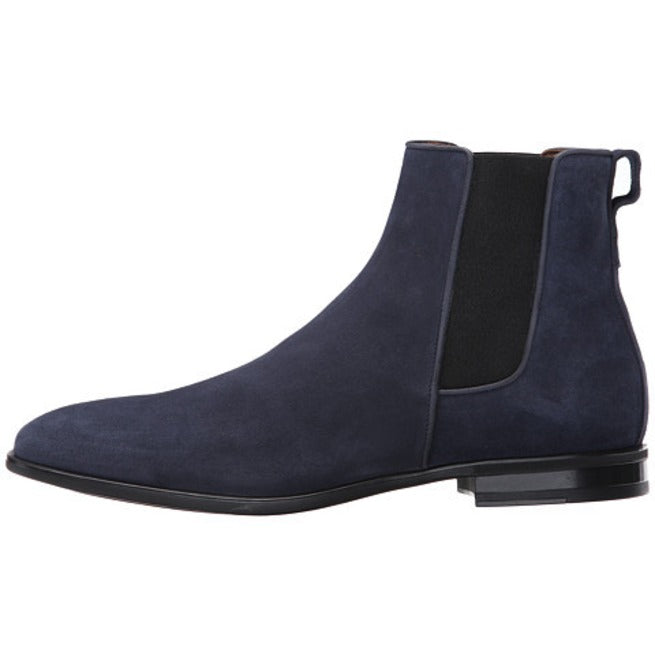 Handmade Navy Blue Chelsea Boots, Suede Leather Boot For Men, Boots