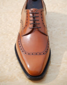 Handmade Men's Bespoke Fashion Brown Leather Oxfords Lace Up Dress Men Shoes