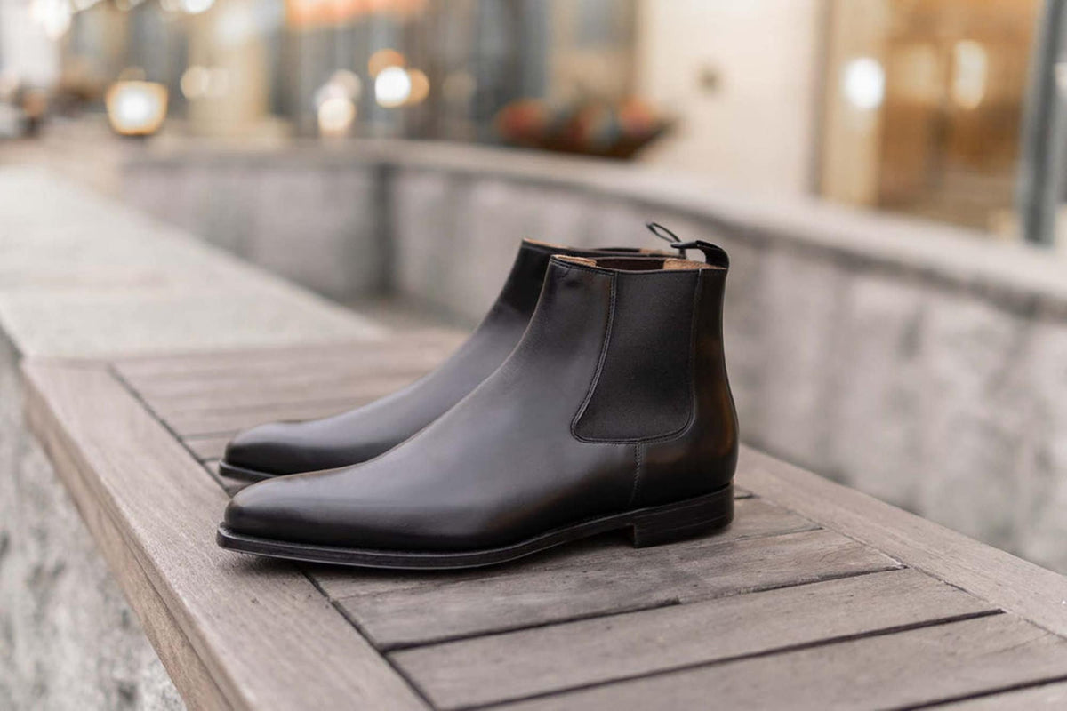 Handmade Black Leather Chelsea Boot for Men's, Ankle Boots for Men, Leather insole Outsole, Men Chelsea boots