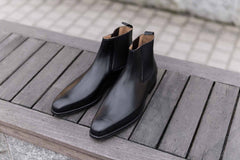 Handmade Black Leather Chelsea Boot for Men's, Ankle Boots for Men, Leather insole Outsole, Men Chelsea boots