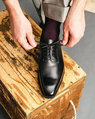 Men's Handmade Black Leather Dress Shoes, Genuine  Handmade Leather Shoes, Casual Shoes For Men's