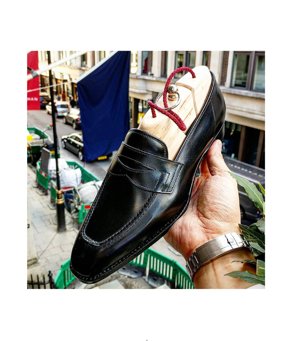 Penny Loafer Black Calf Leather Moccasin Dress Formal Men Shoes, Handmade Leather Shoes, Gift for him, Men Shoes