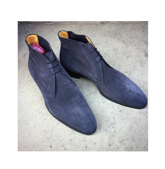 Handmade Mens Grey Suede Leather Chukka Boot, Men Boot, Gift for men, Leather Boot