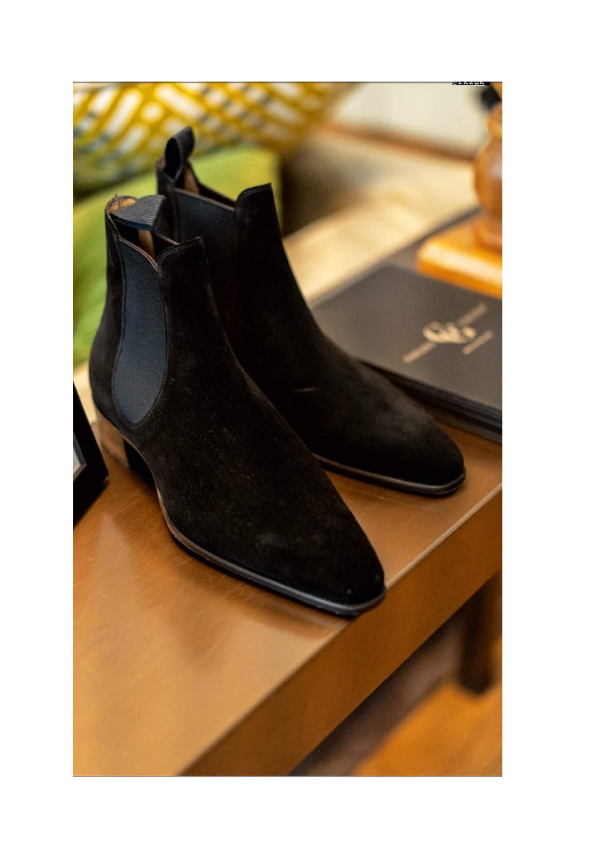 Made to Order Handmade Black Suede Leather Boot, Men Chelsea Boot